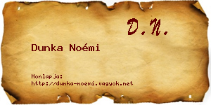 Dunka Noémi névjegykártya
